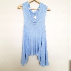 Free People Cowl Neck Boho Waffle Knit Tank